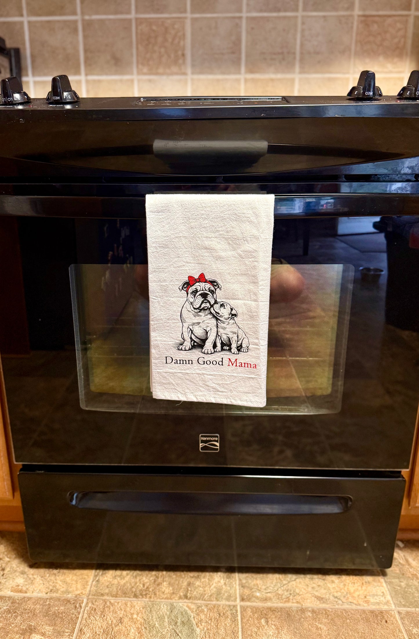 Damn Good Mama Bulldog Tea Towel - Mother's Day Gift