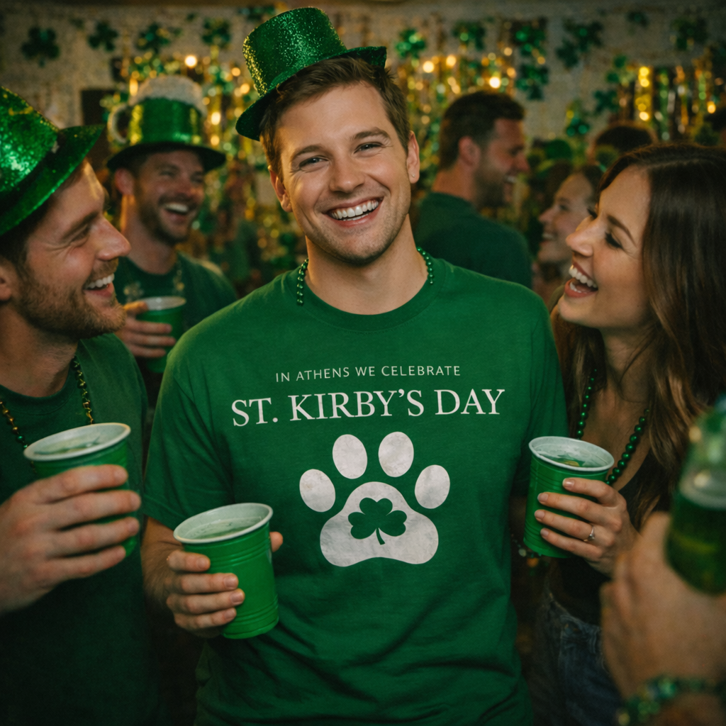 In Athens We Celebrate St. Kirby’s Day   St. Patrick's Day Shirt