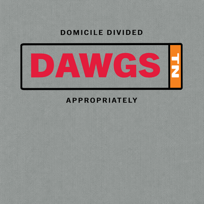 Domicile Divided Dawgs and Knoxville graphic on Comfort Colors Granite fabric