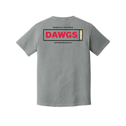 Domicile Divided Dawgs and North Avenue Comfort Colors Granite T-shirt back mockup