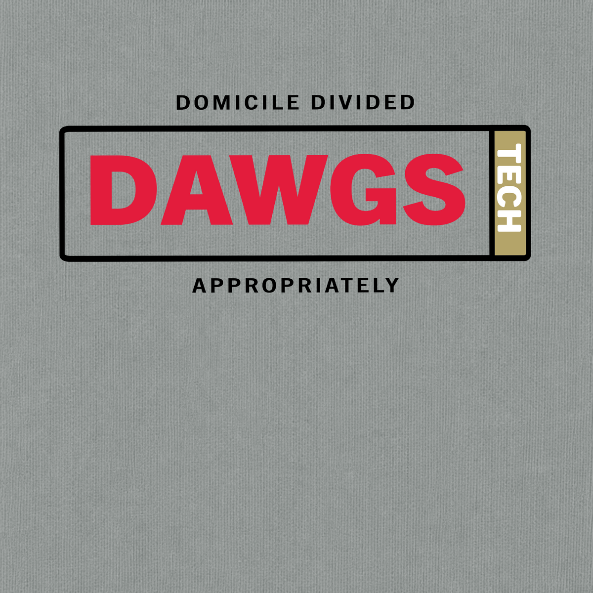 Domicile Divided Dawgs and North Avenue graphic on Comfort Colors Granite fabric