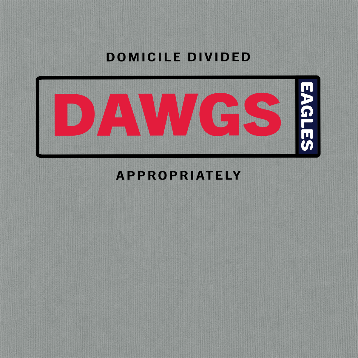 Domicile Divided Dawgs and Statesboro graphic on Comfort Colors Granite fabric