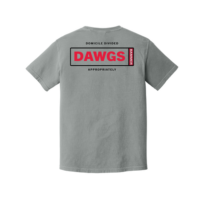 Domicile Divided Dawgs and Tuscaloosa Comfort Colors Granite T-shirt back mockup