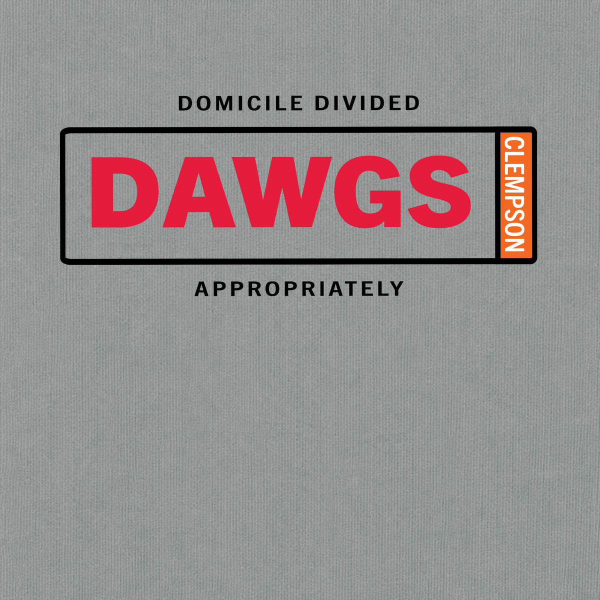 Domicile Divided Dawgs and Upstate graphic on Comfort Colors Granite fabric