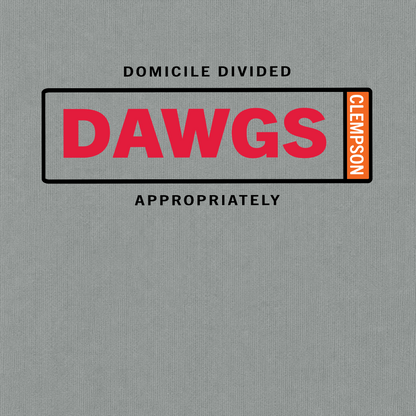 Domicile Divided Dawgs and Upstate graphic on Comfort Colors Granite fabric